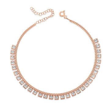 925 Ayar Gümüş Zirkon Taşlı Rose Halhal