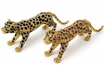 Taşlı Leopar Figürü Tekli Biblo