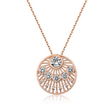 925 Ayar Gümüş Etnik Desenli Rose Kadın Gümüş Kolye