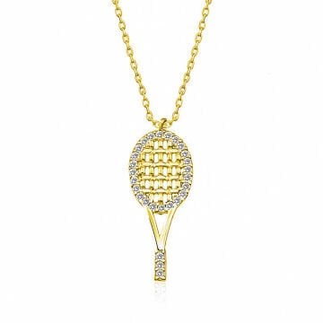 925 Ayar Gümüş Tenis Raketi Kadın Gümüş Kolye