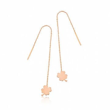 ​Gümüş Zincir Yonca Kadın Küpe