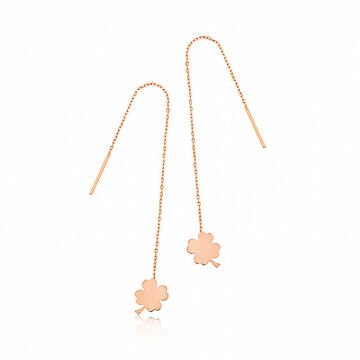 ​Gümüş Zincir Yonca Kadın Küpe