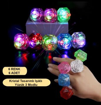 Kristal LED Parti Yüzük Seti
