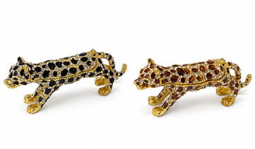 Taşlı Leopar Figürü Tekli Biblo