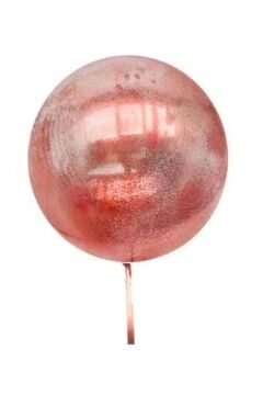 Parti Malzemeleri Rose Gold Renk Simli Yuvarlak Şeffaf Balon 24 İnç