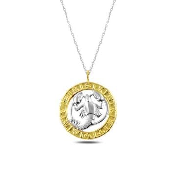 925 Ayar Gümüş Gold Yengeç Burcu Kadın Gümüş Kolye