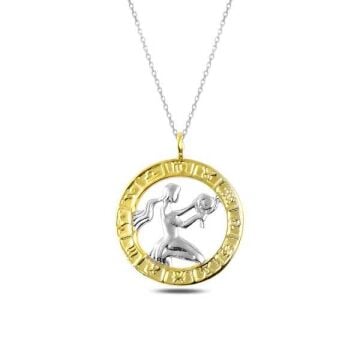 ​925 Ayar Gümüş Gold Başak Burcu Kadın Gümüş Kolye