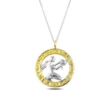 ​925 Ayar Gümüş Gold Başak Burcu Kadın Gümüş Kolye