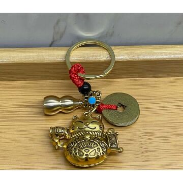 Metal Şans Ve Bereket Kedisi Anahtarlık