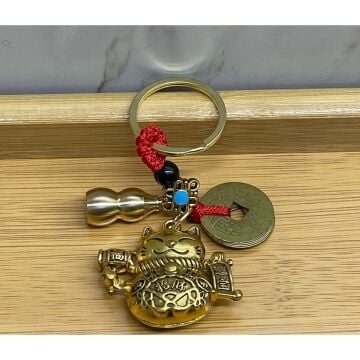 Metal Şans Ve Bereket Kedisi Anahtarlık