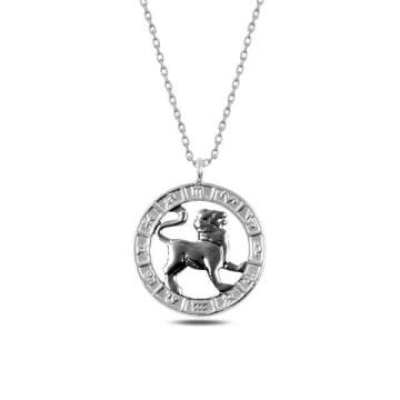 925 Ayar ​​Gümüş Aslan Burcu Kolye
