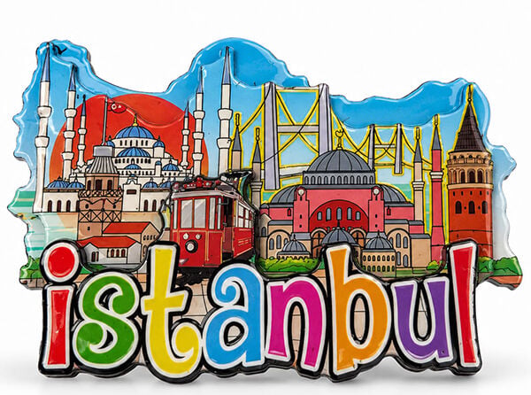 İstanbul Temalı Ahşap Buzdolapı Süsü Magnet