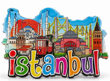 İstanbul Temalı Ahşap Buzdolapı Süsü Magnet