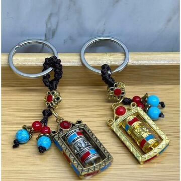 Metal Feng Shui Şans Çarkı Anahtarlık