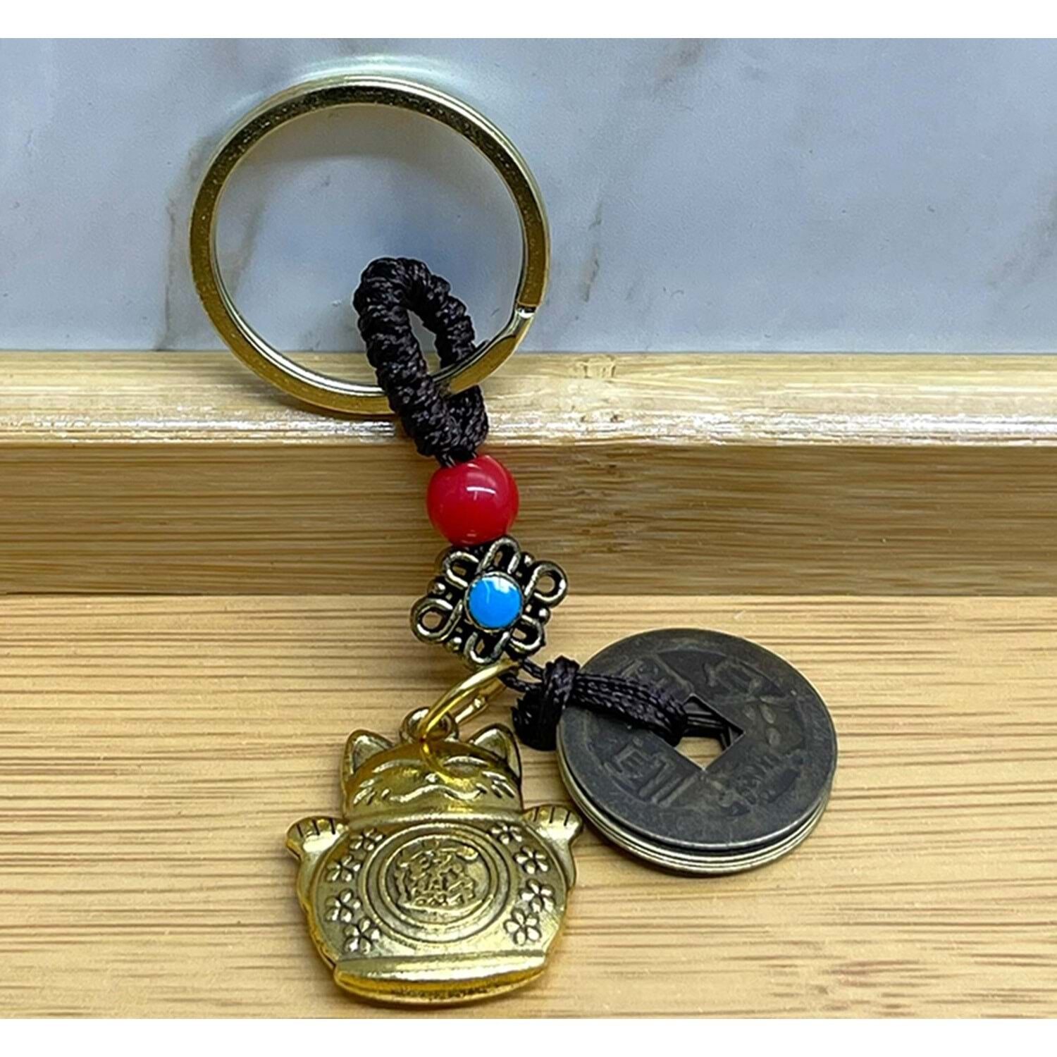 Metal Şans Ve Bereket Kedisi Anahtarlık