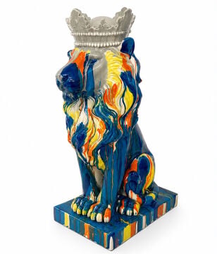 Renkli Dekoratif Polyester Aslan Figürü