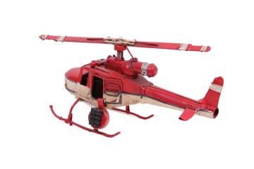 Helikopter Metal Vintage Dekoratif Masaüstü Biblo Hediyelik