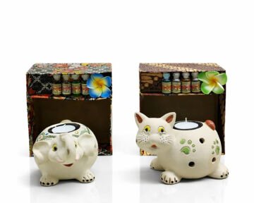 Seramik Buda Büstü Buhurdanlık Seti