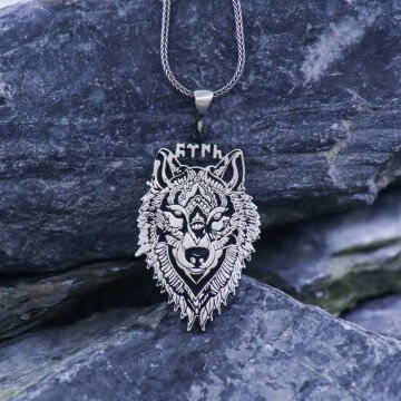 ​925 Ayar Gümüş Göktürkçe Türk Yazılı Kurt Gümüş Kolye