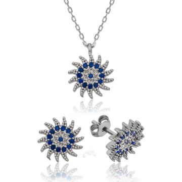 925 Ayar Gümüş Güneşli Nazar Set