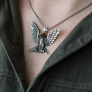 925 Ayar Gümüş Kartal Erkek Gümüş Kolye