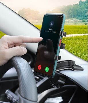 Araba Gösterge Üstüne Takılan 360 Oynar Başlıklı Telefon Tutucu