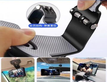 Araba Gösterge Üstüne Takılan 360 Oynar Başlıklı Telefon Tutucu