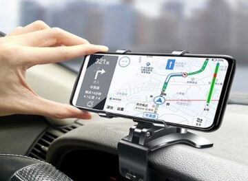 Araba Gösterge Üstüne Takılan 360 Oynar Başlıklı Telefon Tutucu