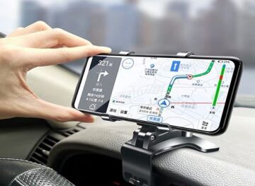 Araba Gösterge Üstüne Takılan 360 Oynar Başlıklı Telefon Tutucu