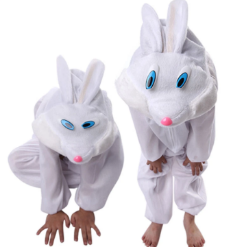 Çocuk Tavşan Kostümü Beyaz Renk 2-3 Yaş 80 cm