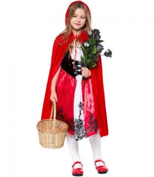 Kırmızı Başlıklı Kız Şapkalı Pelerin 90 cm