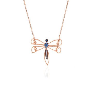 925 Ayar Gümüş Rose Yusufçuk Kadın Gümüş Kolye