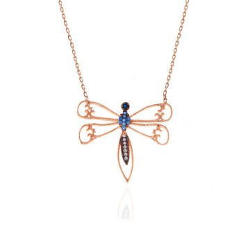 925 Ayar Gümüş Rose Yusufçuk Kadın Gümüş Kolye