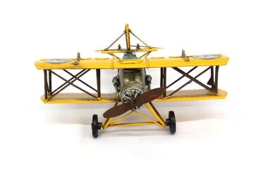 Dekoratif Metal Uçak Çift Kanatlı Dekoratif Biblo Hediyelik