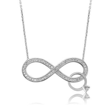925 Ayar Gümüş Sonsuzluk Tektaş Kadın Gümüş Kolye