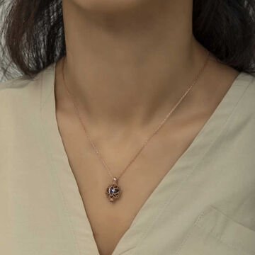 925 Ayar Gümüş Kafesli Lotus Bayan Gümüş Kolye