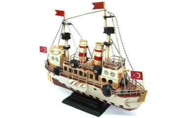 Metal Gemi Biblo Dekoratif Hediyelik