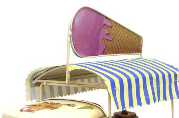 Dekoratif Metal Dondurma Arabası Dekor Biblo Hediyelik