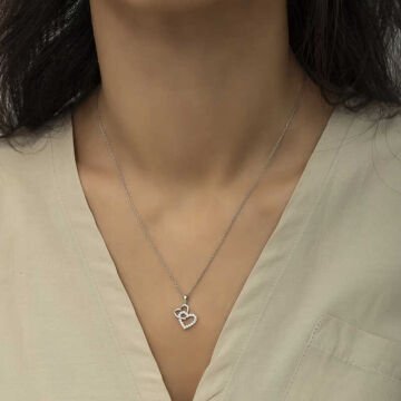 925 Ayar Gümüş Kalp Bayan Gümüş Kolye