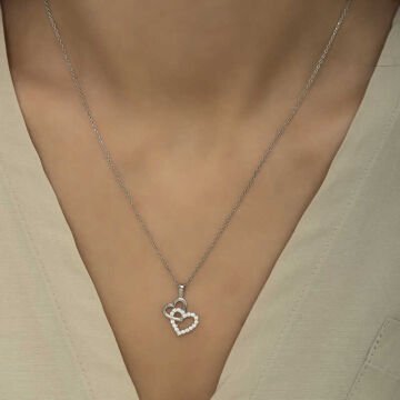 925 Ayar Gümüş Kalp Bayan Gümüş Kolye