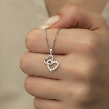 925 Ayar Gümüş Kalp Bayan Gümüş Kolye