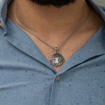 925 Ayar Gümüş Köklü Yaşam Ağacı Kolye