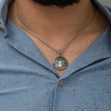 925 Ayar Gümüş Köklü Yaşam Ağacı Kolye