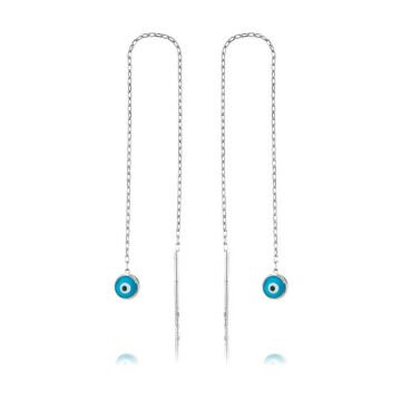 925 Ayar Gümüş Nazar Zincirli Küpe