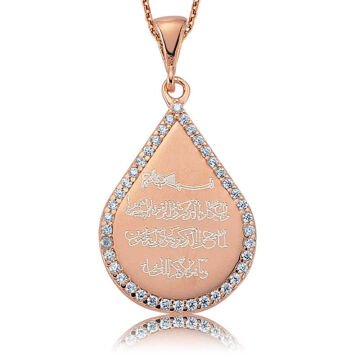 925 Ayar Gümüş Taşlı Nazar Duası Kadın Gümüş Kolye