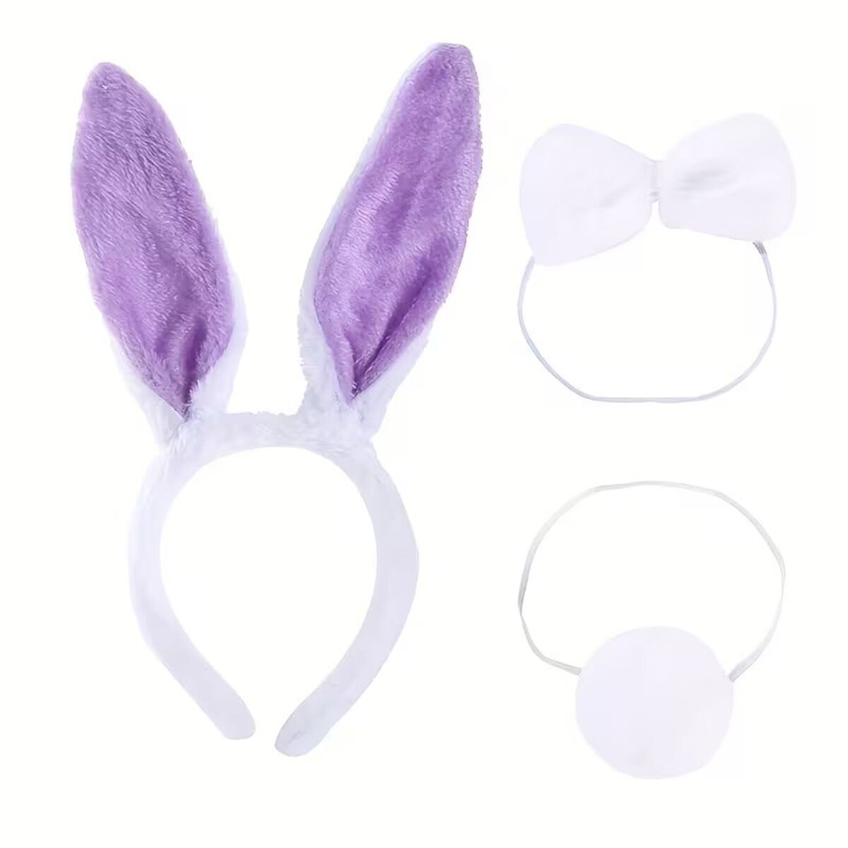 Lila Mor Tavşan Kulak Papyon Kuyruk