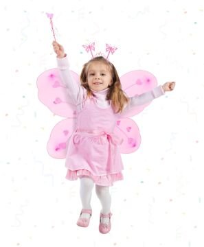 Kelebek Kız Seti – 50 cm Kelebek Kanadı, Taç ve Asa