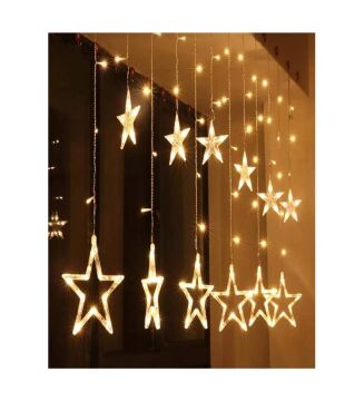 Yıldız Sarkıtlı Perde LED Aydınlatma - 3m Genişlik, 8 Modlu, Günışığı Renk,Ev Süsleme Işığı