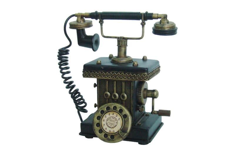 Dekoratif Metal Telefon Kumbaralı Kumbara Biblo Hediyelik