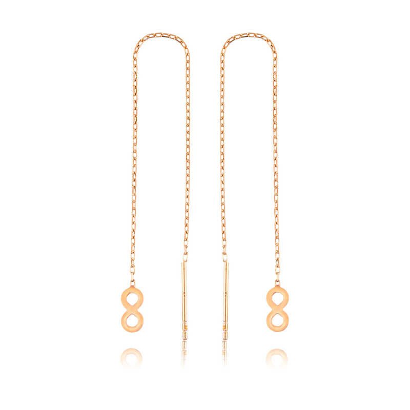 925 Ayar Gümüş Zincirli Sonsuzluk Küpe